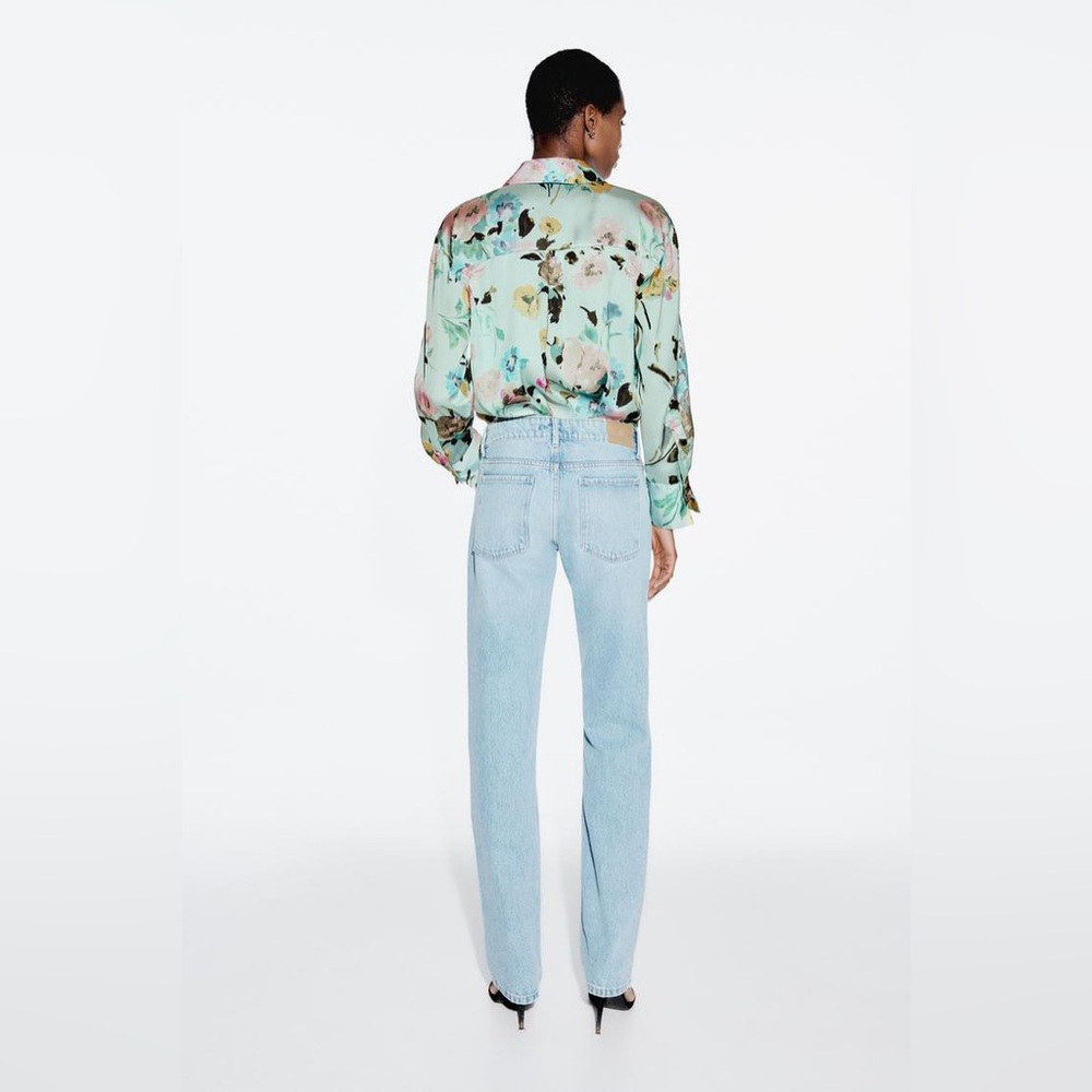 Zara‎ Floral Print Satin Shirt - Picture 5 of 17